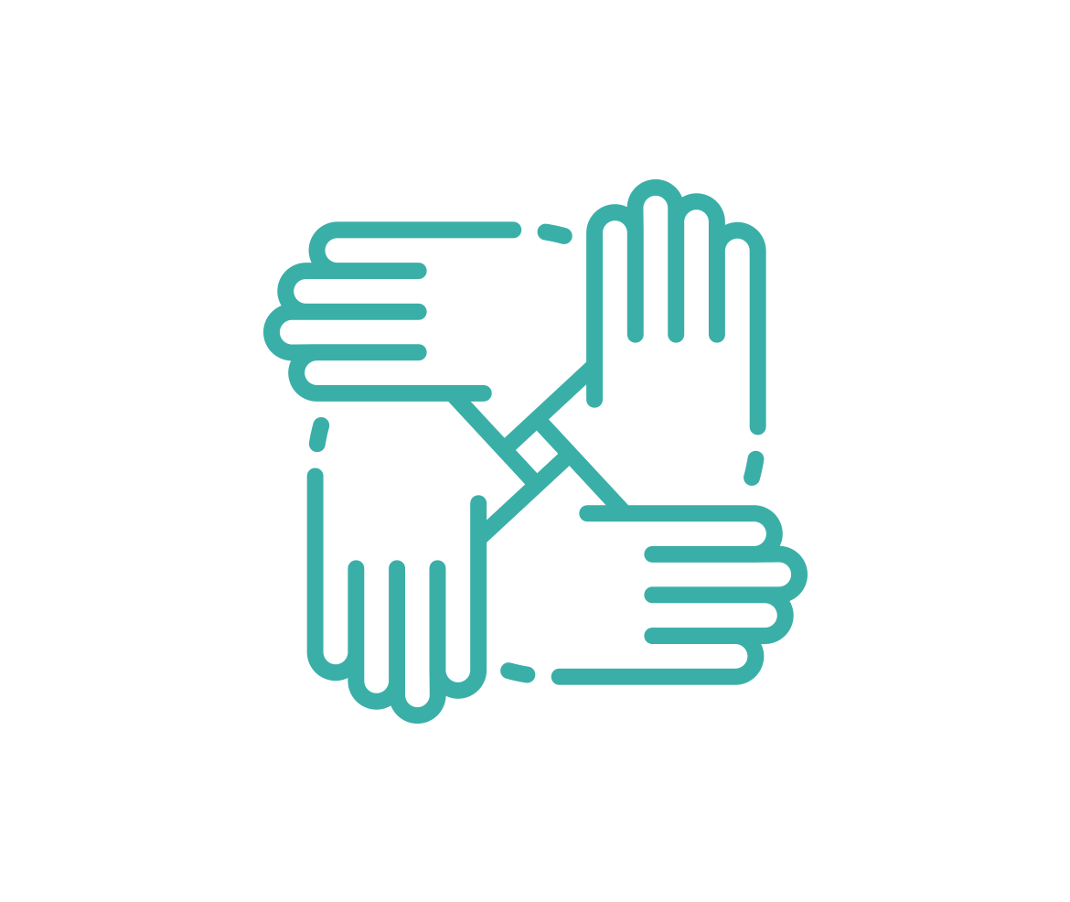 icon of hands holding each other representing a donor partnering with a donor advised fund sponsor
