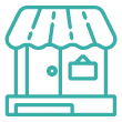 icon of a small shop or store, representing a business