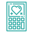 an icon of a calculator with a heart displayed on the screen symbolizing the generosity calculator