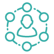 icon of a person surrounded by circles representing donor advised fund resources