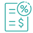 icon of a paper form with a dollar sign overlayed with an icon of a circle with a percentage sign symbolizing taxes