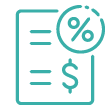 an icon of a form with a dollar sign and percentage sign symbolizing simplifying tax receipt
