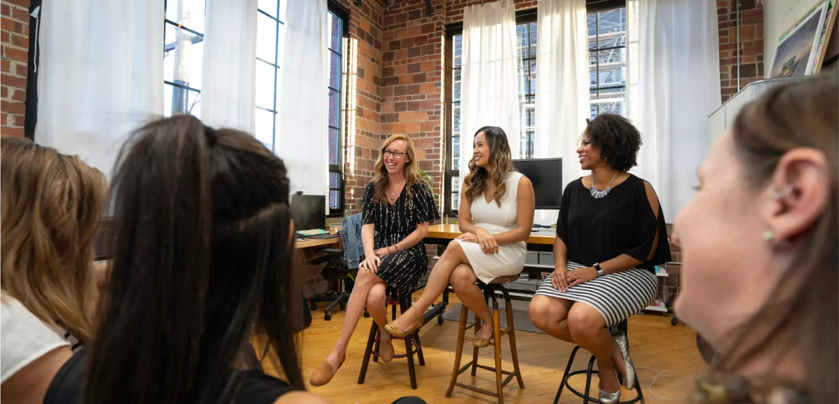 a small donor engagement event with three women leading the event