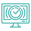 an icon of a computer with a check mark symbolizing the simplicity of opening a donor advised fund