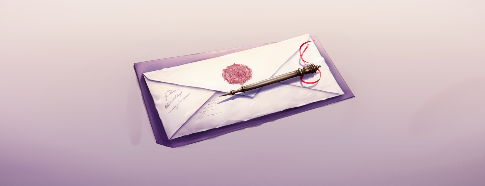 a graphic of an invitation with a seal and pen asking someone for a donation