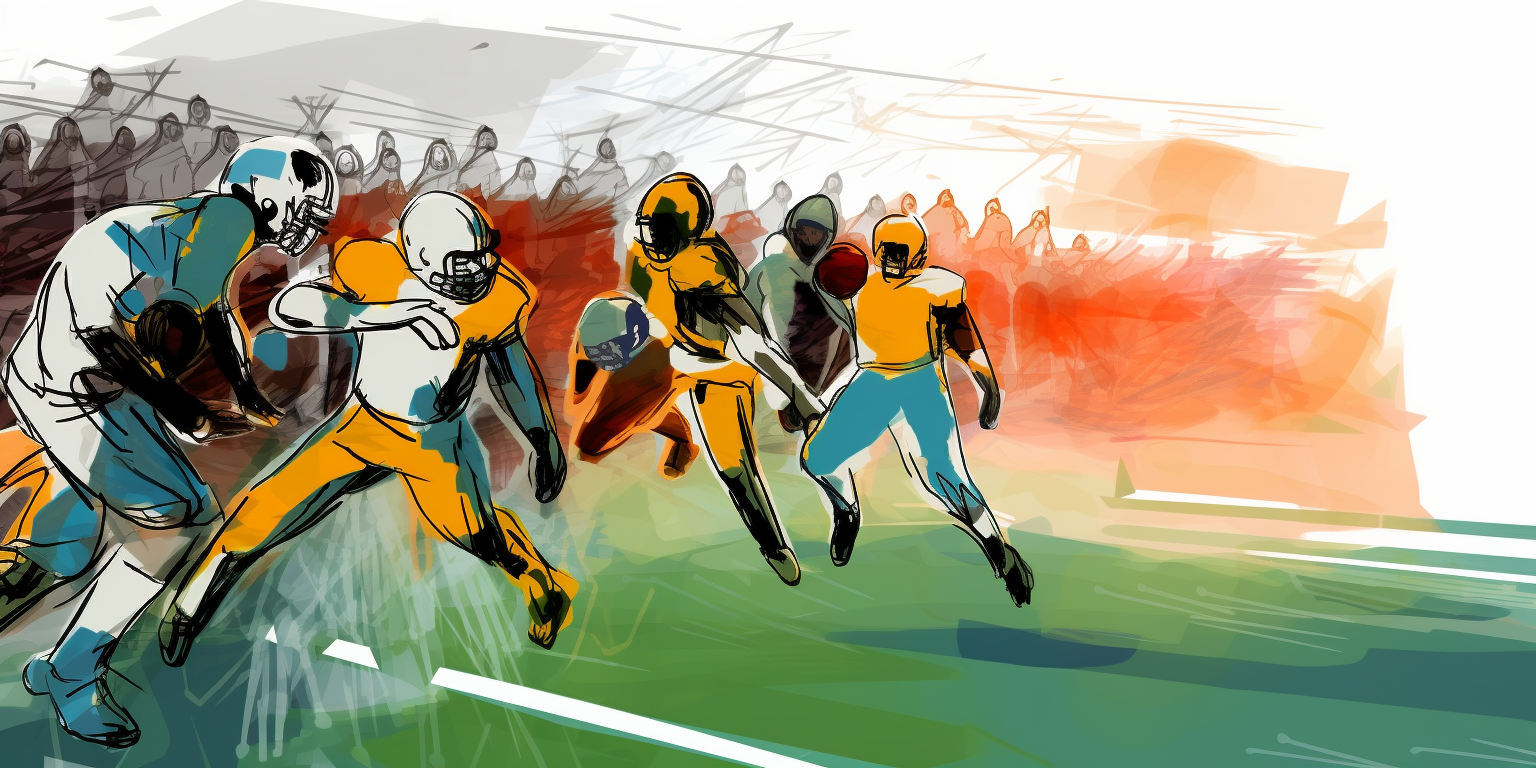 Illustration of a 4th quarter touchdown.