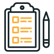 an icon of a clipboard with a checklist