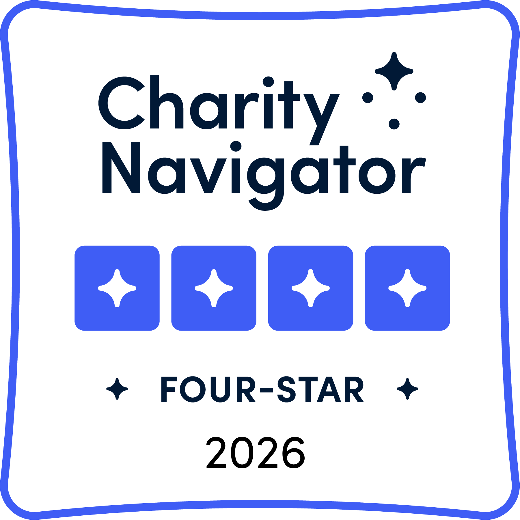 Badge for Charity Navigator Four-Star 2026 rating